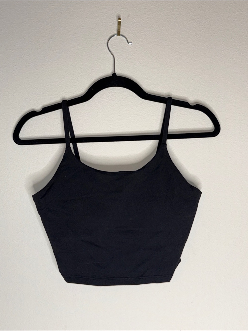 Classic Black Crop Camisole with Spaghetti Straps or sports bra